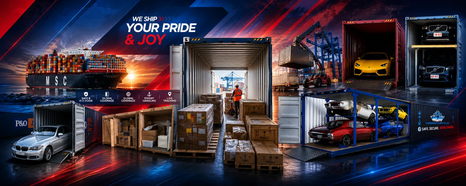 Classic car prepared for protected international shipping