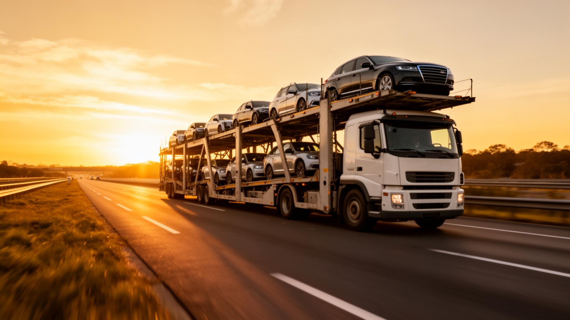 Commercial vehicle prepared for shipping from the UK